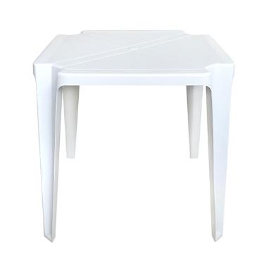 MESA QUADRADA BRANCA MISTA PLASTICO