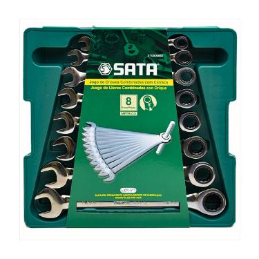 Jogo Ch Comb C/catraca 8 Pcs 8a19mm Sata St08008sj