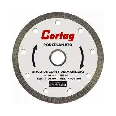 DISCO DE CORTE DIAMANTADO 110MM PARA PORCELANATO TURBO - CORTAG