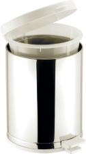 Lixeira de Inox com Tampa e pedal Branco 4,5 Litros