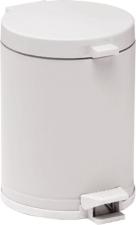 Lixeira Metal com Pedal e Tampa de Platico Branco 10,5 Litros