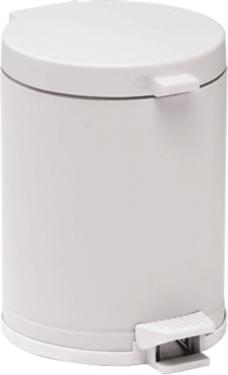 Lixeira Metal com Pedal e Tampa de Platico Branco 10,5 Litros