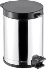 Lixeira de Inox com Tampa e pedal Preto 4,5 Litros