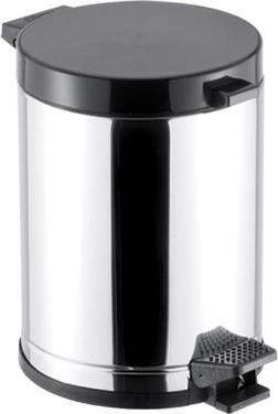 Lixeira de Inox com Tampa e pedal Preto 4,5 Litros