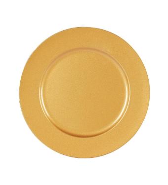 Sousplat Redondo Gliter Fosco Dourado 33cm