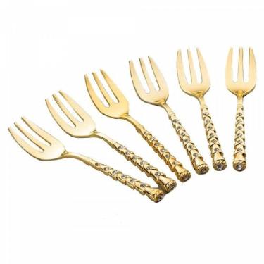 Jogo com 6 Garfinhos Dourados Spring da Rojemac