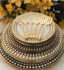 Jogo com 6 Garfinhos Dourados Spring da Rojemac