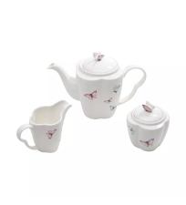 Jogo de Caf� Borboletas de Porcelana