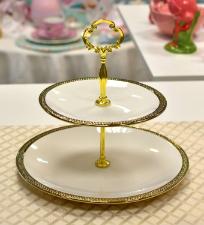 Porta Doce de Porcelana 2 Andares Paddy