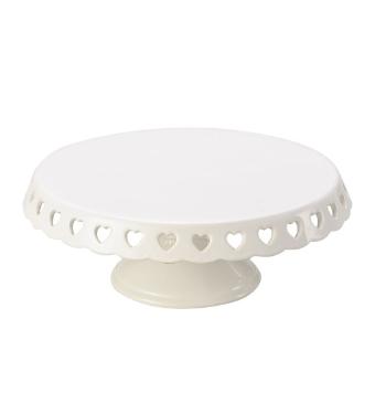 Boleira Grande com P� de Dolomita Hearts Branco da Lyor