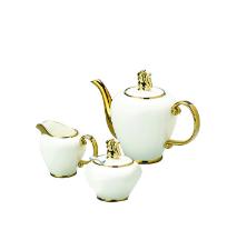 Jogo de Ch� Charme 3 Pe�as de Porcelana