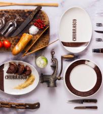 Jogo de Churrasco 10 Pe�as de Porcelana