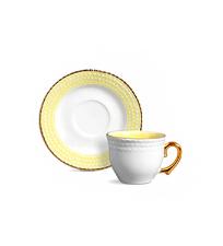 X�cara de Ch� em Porcelana Escamas Amarelas