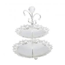 Porta Doce de 2 Andares de Zamac King Silver Plated Prestige