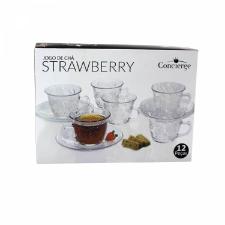 Jogo de 6 X�caras de Ch� em Vidro 220ml Strawberry da DM Brasil