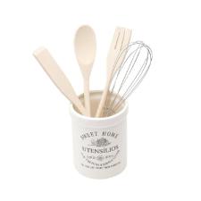 Porta Utens�lio com 4 Utens�lios de Porcelana Sweet Home