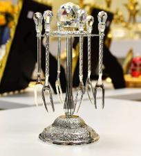 Jogo de 6 Garfinhos para Petisco com Suporte