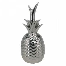 Abacaxi Decorativo Grande de Cer�mica Prateado