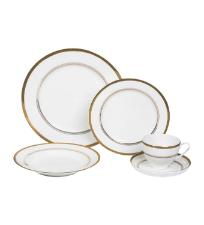 Aparelho de Jantar Gold Real 30 Pe�as de Porcelana