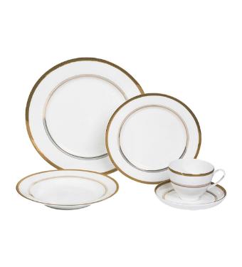 Aparelho de Jantar Gold Real 30 Pe�as de Porcelana