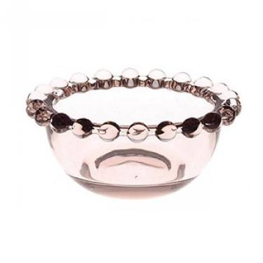 Bowl de Vidro Redondo Pequeno de Bolinha Rosa da Quadrifoglio