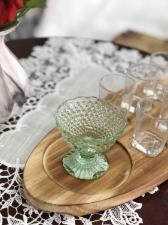 Porta Joia Pedestal em Vidro de Bolinha Verde