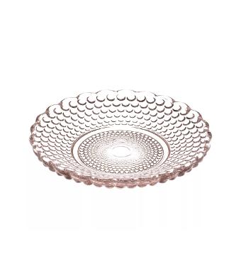 Mini Prato de Vidro de Bolinha Rosa da Quadrifoglio