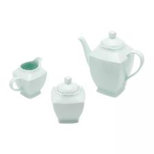 Aparelho de Ch� Heart Verde 3 pe�as de Porcelana
