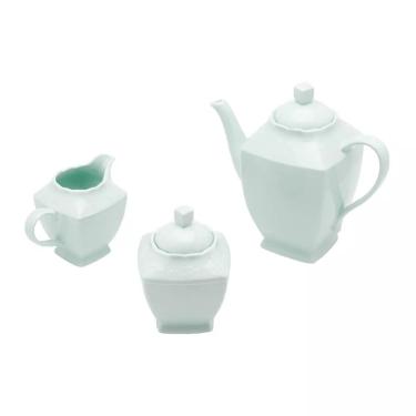Aparelho de Ch� Heart Verde 3 pe�as de Porcelana