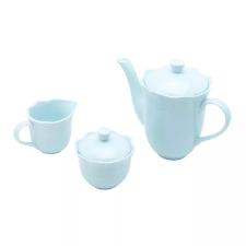 Aparelho de Ch� Princess Azul 3 Pe�as de Porcelana