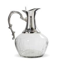 Jarra de Vidro Redonda Niquelada Prata