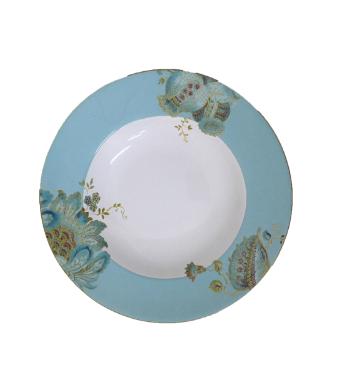 Prato Fundo em Cer�mica Eliza Spring Blue