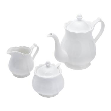 Conjunto de 3 Pe�as de Ch� Fancy de Porcelana