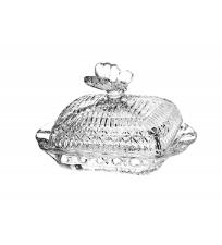 Mantegueira Retangular de Borboleta em Cristal da Montarte