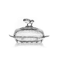 Mantegueira Retangular de Borboleta em Cristal da Montarte