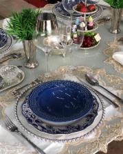 Sousplat Pearl Silver Prateado de Cristal