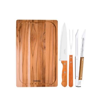 Kit para Churrasco de Madeira e Inox da Tramontina