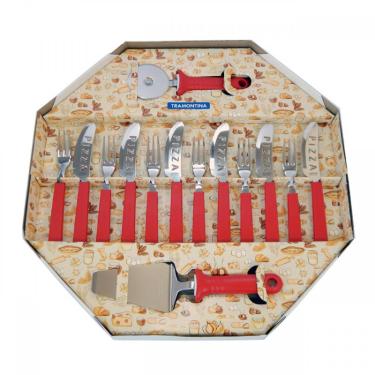 Kit de Talheres para Pizza Vermelho da Tramontina