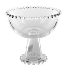 Bowl Grande de Vidro com P� e Borda de Bolinha da Grillo