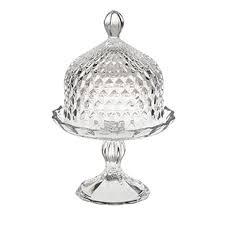 Prato com P� e Redoma de Vidro