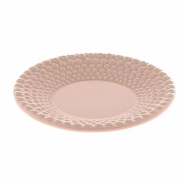 Prato de Bolinha C�ramica Rosa