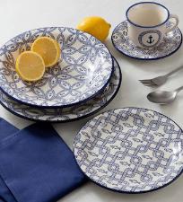 Aparelho de Jantar de Porcelana 30 pe�as da Linha Floreal N�utico