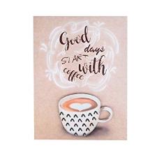 Quadro Heart Cup Marrom Good Days Start With Coffee