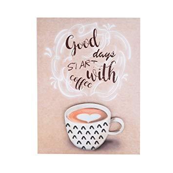 Quadro Heart Cup Marrom Good Days Start With Coffee