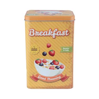 Lata de Metal Kitchen Breakfast Amarelo