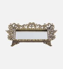 Bandeja Decorativa Dourada com Cristal