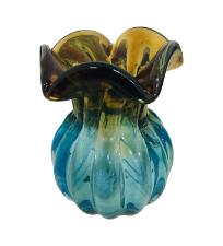 Murano de Cristal Azul e Marrom