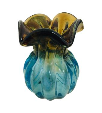 Murano de Cristal Azul e Marrom