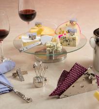 Petisqueira com 7 Pe�as com Suporte em Zamac Queijo e Ratinho