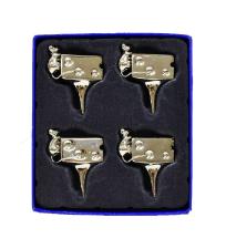 Conjunto com 4 Marcadores de Queijo em Zamac Ratinho